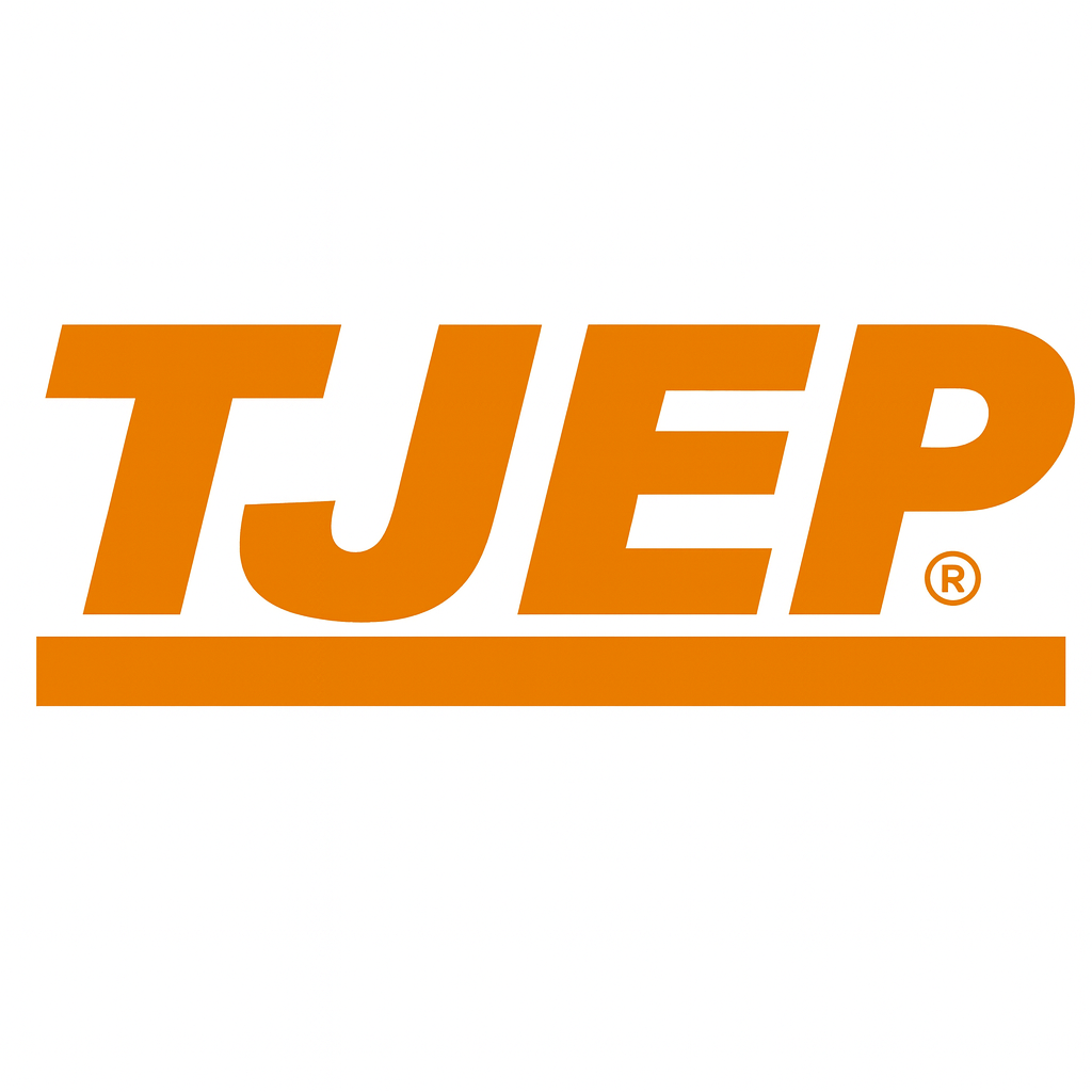 TJEP logo in orange on a white background